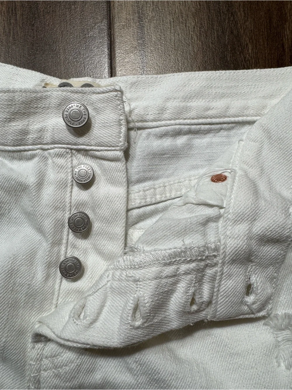 Free People/We The Free Loving Good Vibrations Cutoff Shorts in Spring White 29